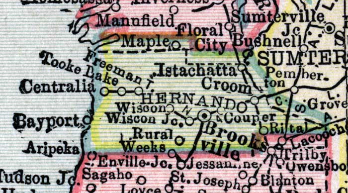 Map of Hernando County, Florida, 1916