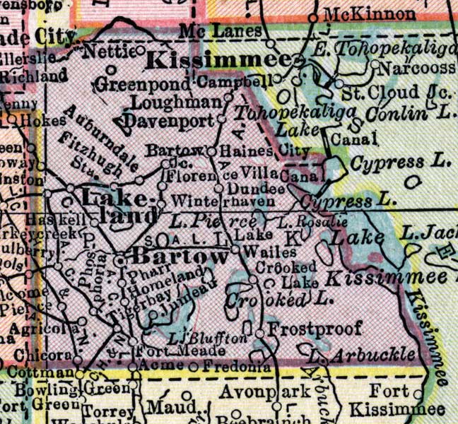 Map of Polk County, Florida, 1916
