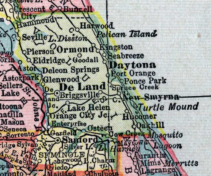 Map of Volusia County, Florida, 1916