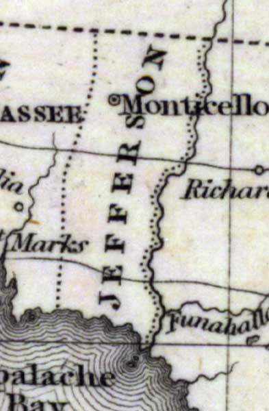 Map of Jefferson County, Florida, 1832