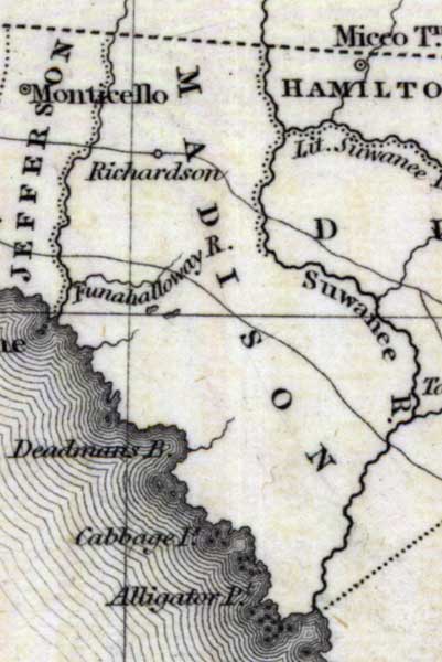 Map of Madison County, Florida, 1832