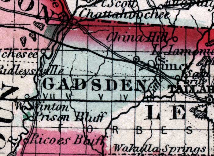 Map of Gadsden County, Florida, 1863