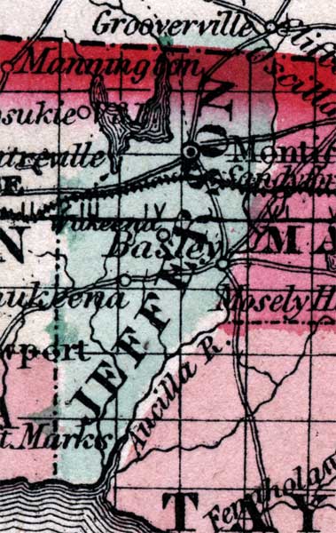 Map of Jefferson County, Florida, 1863