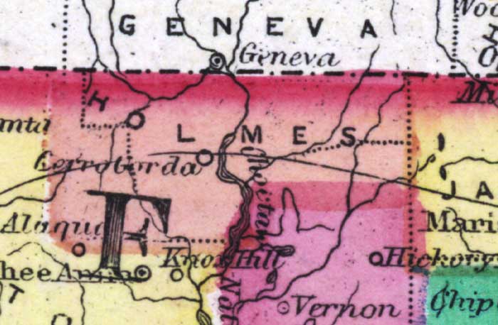 Map of Holmes County, Florida, 1873
