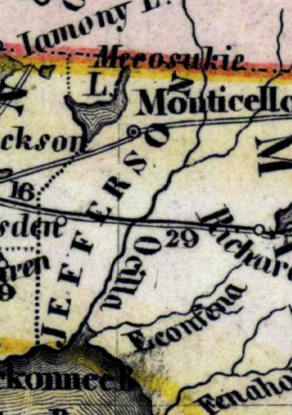 Map of Jefferson County, Florida, 1850