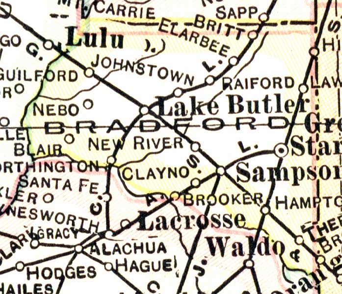 Map of Bradford  County, Florida, 1916
