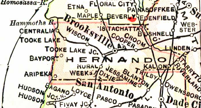 Map of Hernando County, Florida, 1916