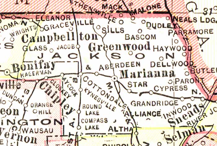 Map of Jackson County, Florida, 1916