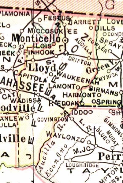 Map of Jefferson County, Florida, 1916