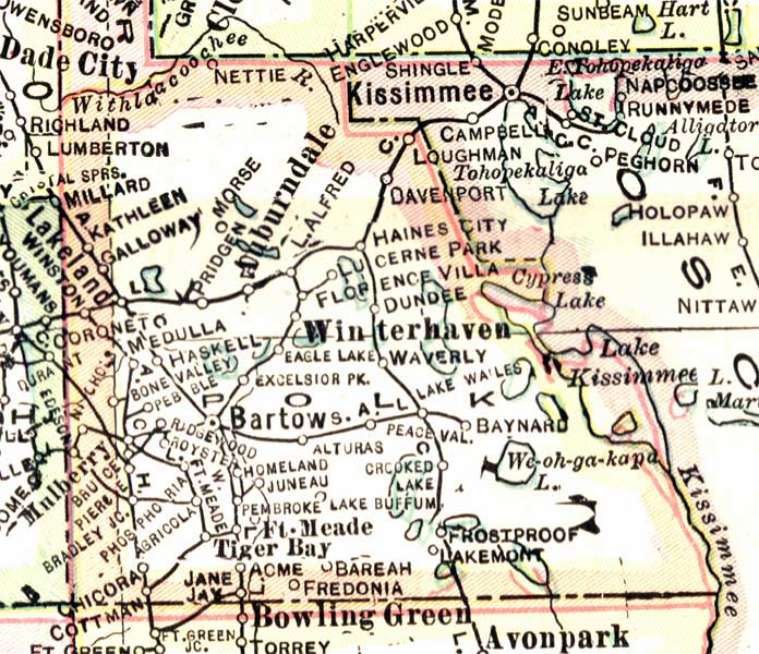 Map of Polk County, Florida, 1916