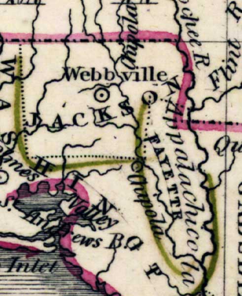 Map of Jackson County, Florida, 1835