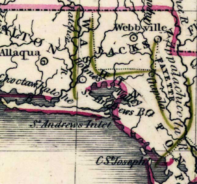 Map of Washington County, Florida, 1835