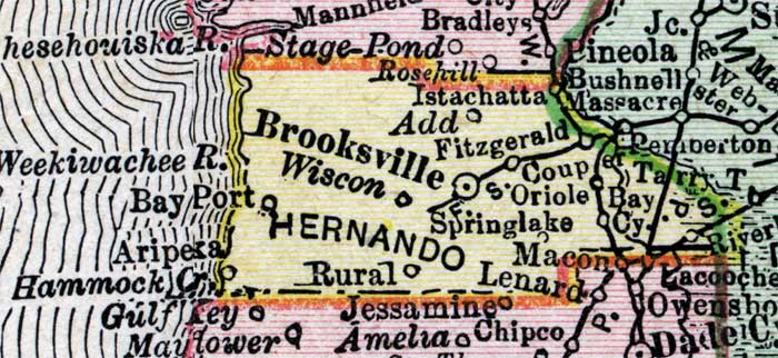 Map of Hernando County, Florida, 1900