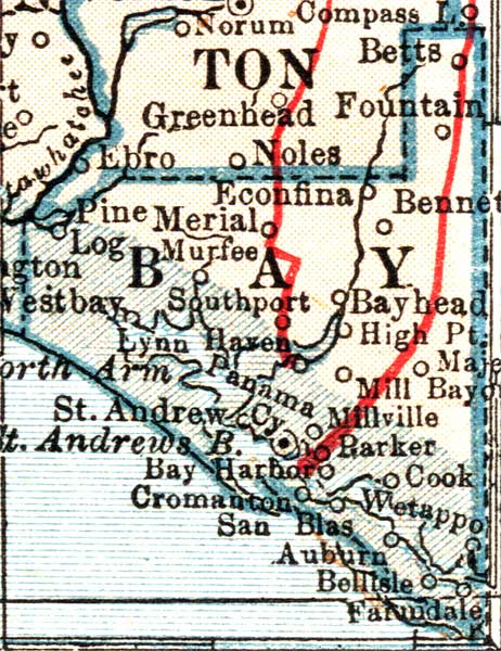 Map of Bay   County, Florida, 1921
