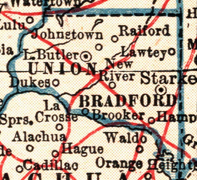 Map of Bradford  County, Florida, 1921
