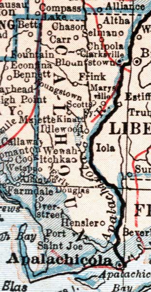 Map of Calhoun County, Florida, 1921