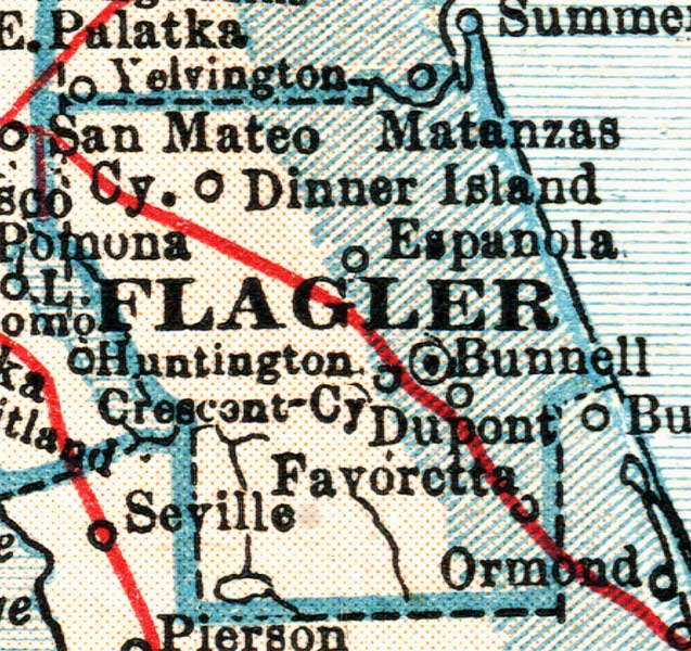 Map of Flagler County, Florida, 1921