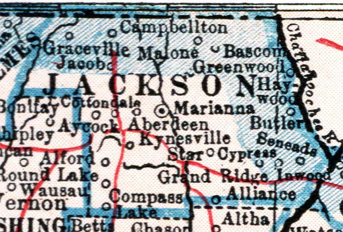Map of Jackson County, Florida, 1921
