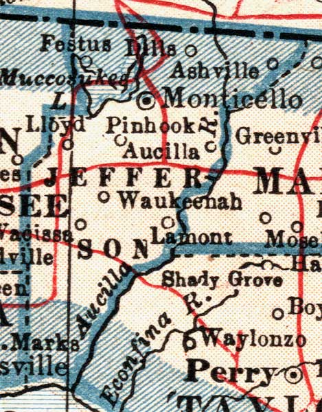 Map of Jefferson County, Florida, 1921