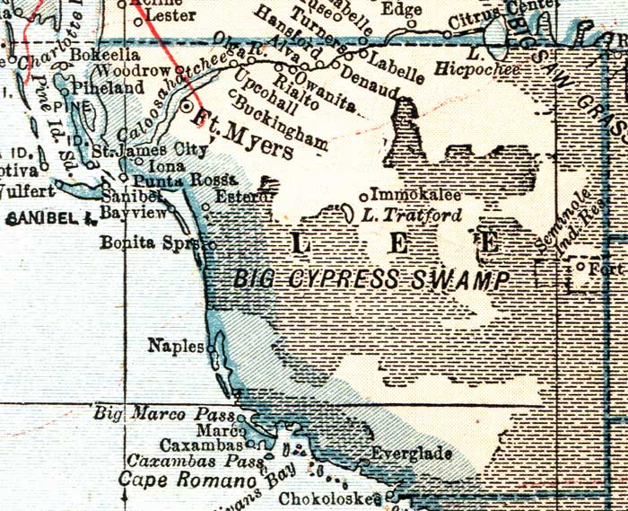 Map of Lee County, Florida, 1921