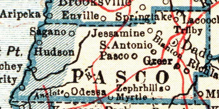 Map of Pasco County, Florida, 1921