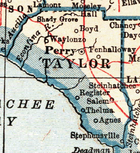 Map of Taylor County, Florida, 1921