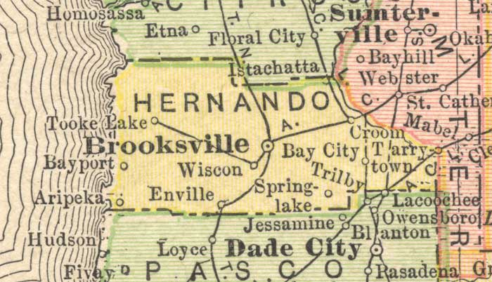 Map of Hernando County, Florida, 1910