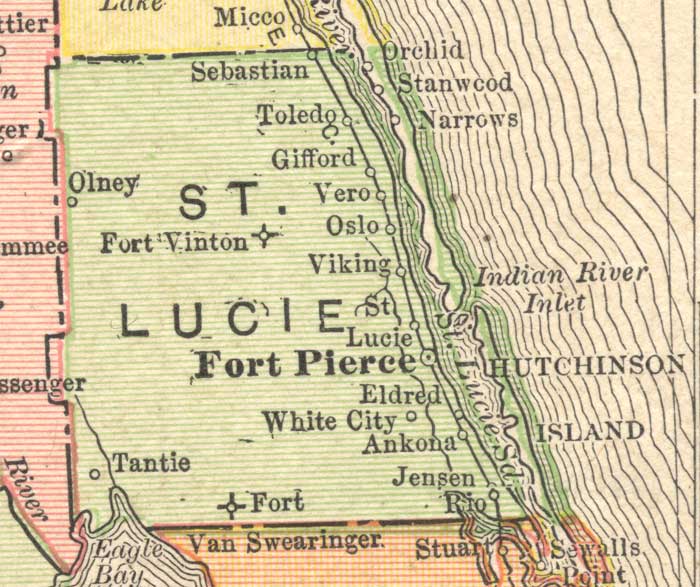 Map of St. Lucie County, Florida, 1910