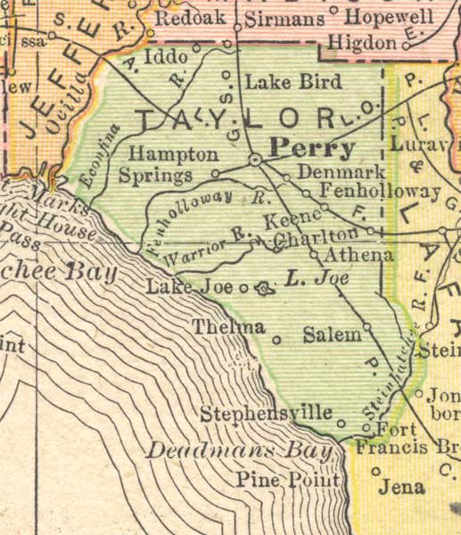 Map of Taylor County, Florida, 1910