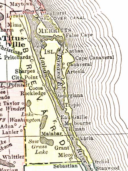 Map of Brevard County, Florida, 1911