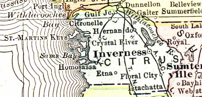 Map of Citrus County, Florida, 1911