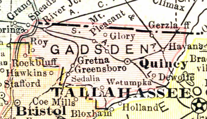 Map of Gadsden County, Florida, 1911