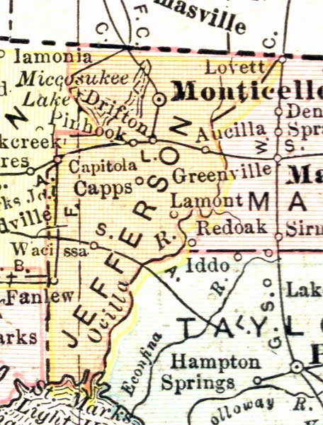 Map of Jefferson County, Florida, 1911