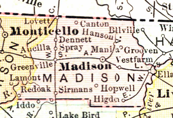 Map of Madison County, Florida, 1911