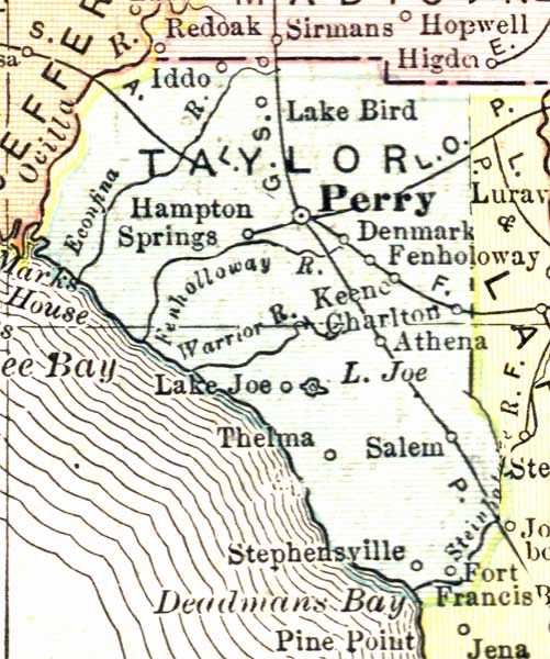Map of Taylor County, Florida, 1911