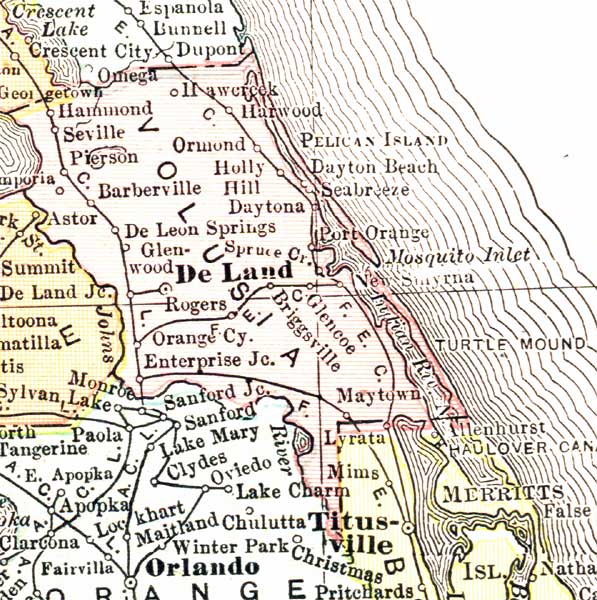 Map of Volusia County, Florida, 1911
