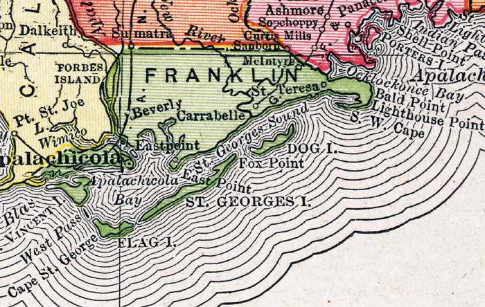 Map Of Franklin County Florida 1917