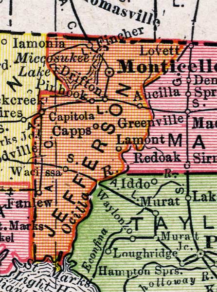 Map of Jefferson County, Florida, 1917