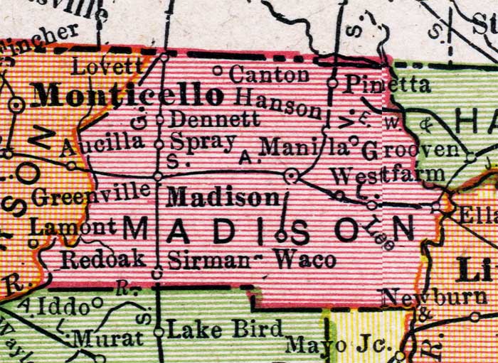 Map of Madison County, Florida, 1917