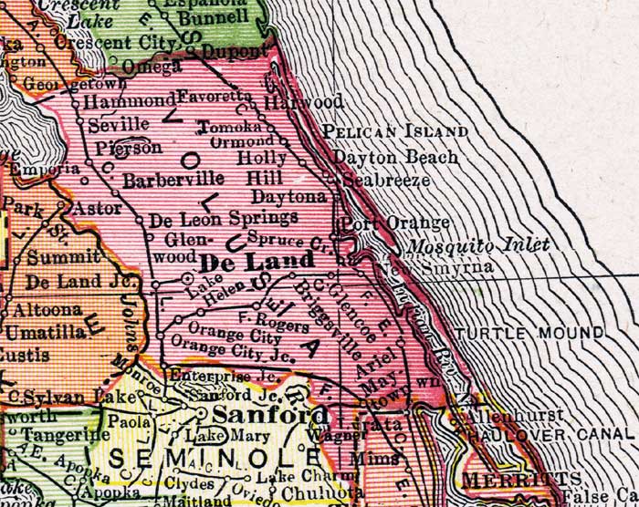 Map of Volusia County, Florida, 1917