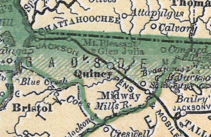 Map of Gadsden County, Florida, 1880
