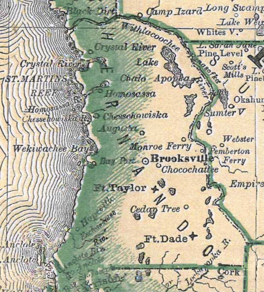 Map of Hernando County, Florida, 1880