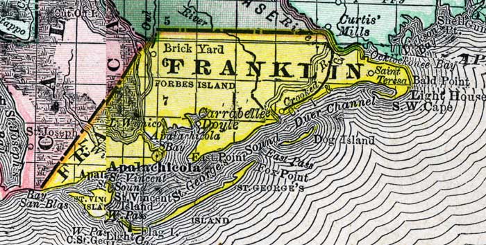 Map of Franklin County, Florida, 1888