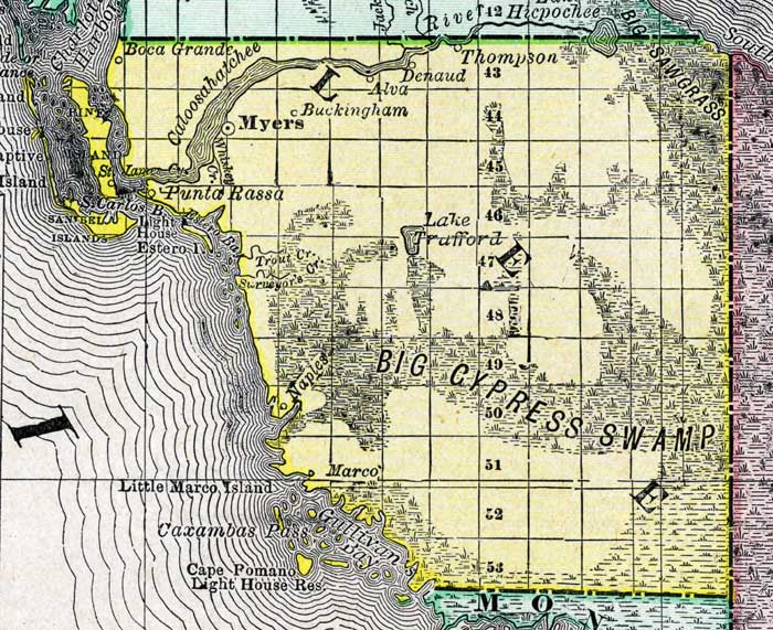 Map of Lee County, Florida, 1888