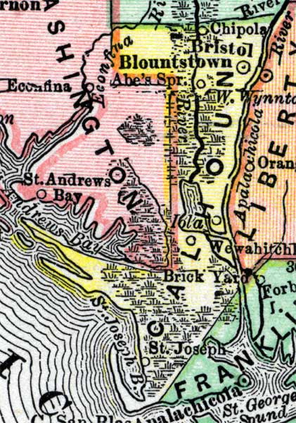 Map of Calhoun County, Florida, 1890