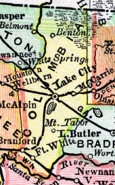 Map of Columbia County, Florida, 1890