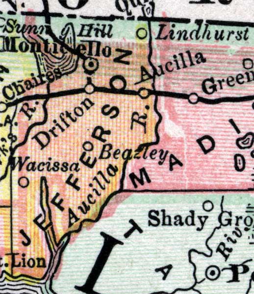 Map of Jefferson County, Florida, 1890
