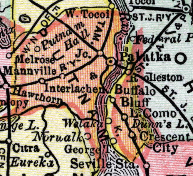 Map of Putnam County, Florida, 1890