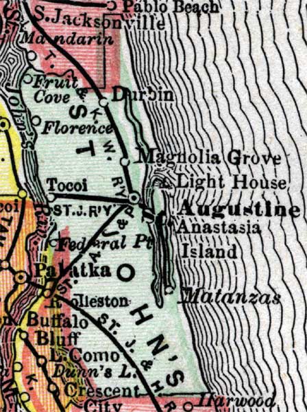 Map of St. Johns County, Florida, 1890