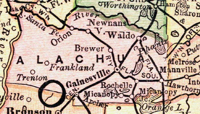 Map of Alachua County, Florida, 1894